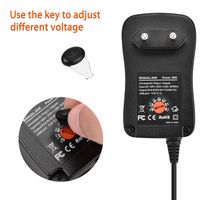 30W uniwersalny zasilacz 3V 4.5V 5V 6V 7.5V 9V 12V AC ładowarka DC konwerter zasilania + 5V 2.1A Port USB z 8 sztuk jack-czarny 3